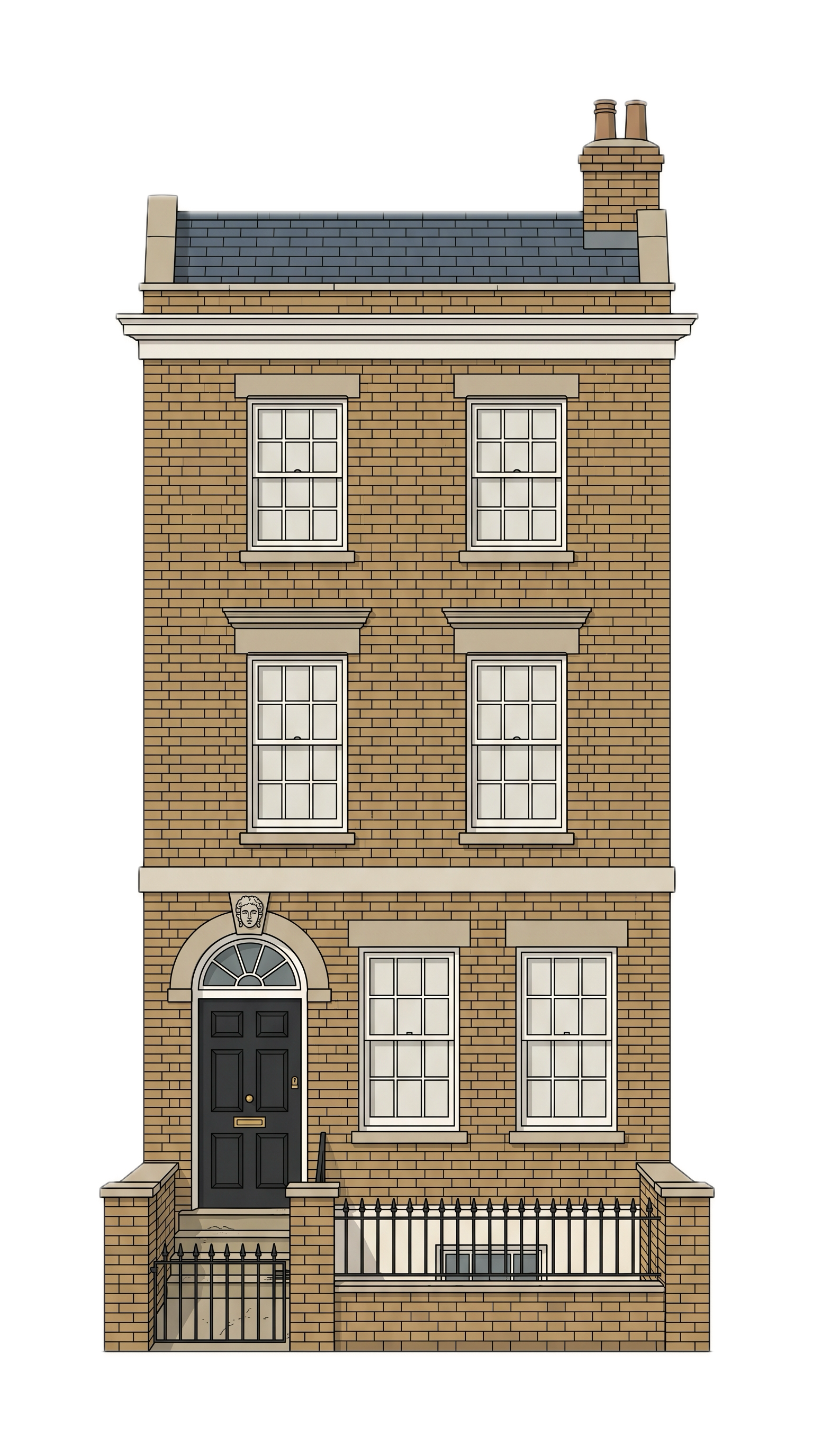 A London townhouse, newly built in the 1860s